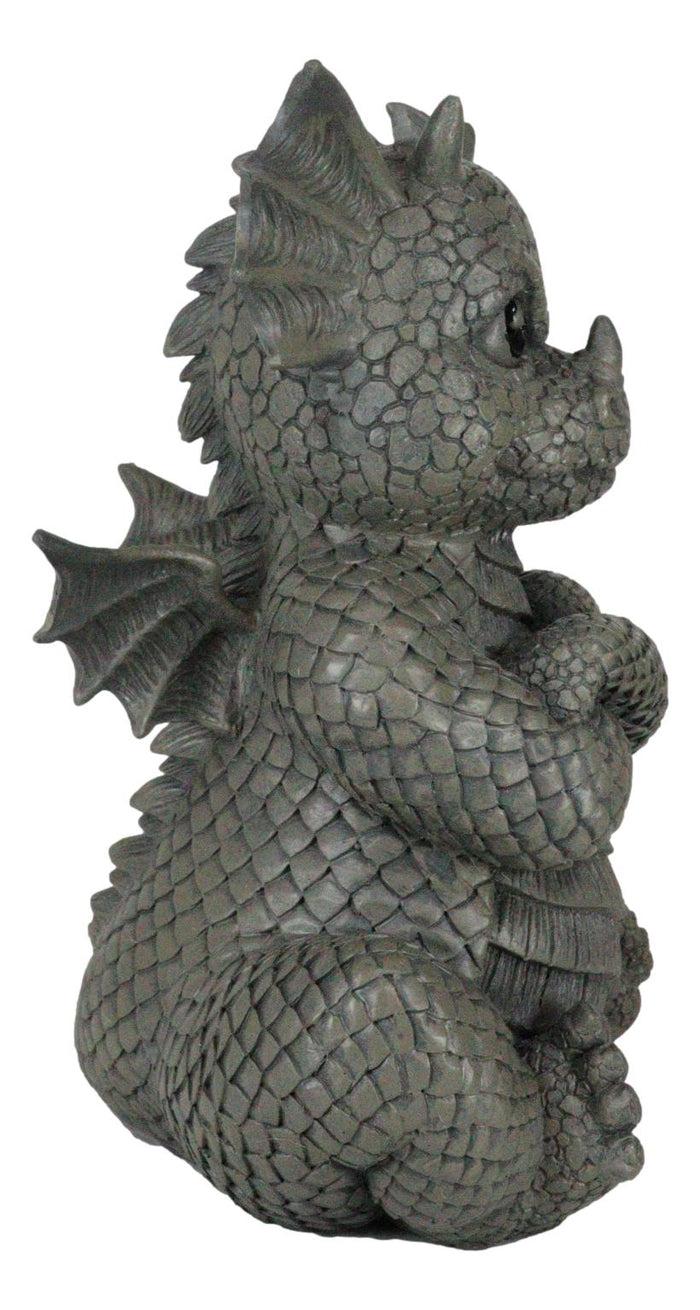 Whimsical Angry Faced Sulky Mad Garden Dragon Folding His Arms Decor Figurine
