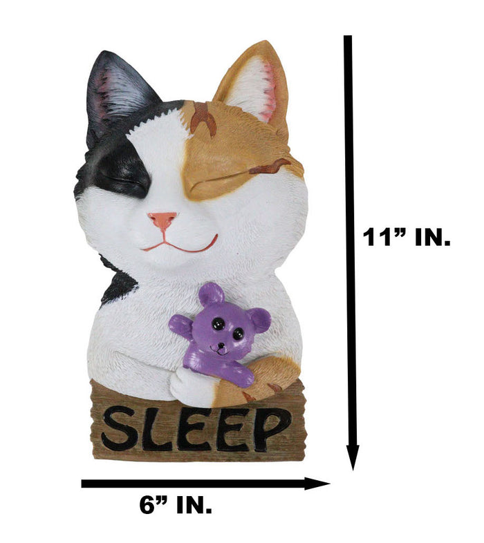 Whimsical Crazy For Cats Feline Kitty Calico Cat Sleep Door Or Wall Hanging Sign