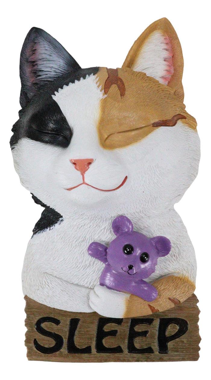Whimsical Crazy For Cats Feline Kitty Calico Cat Sleep Door Or Wall Hanging Sign