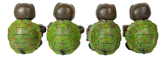 Whimsical Cute Sea Turtles Set Of Four Figurine Holding Signs With Funny Sayings