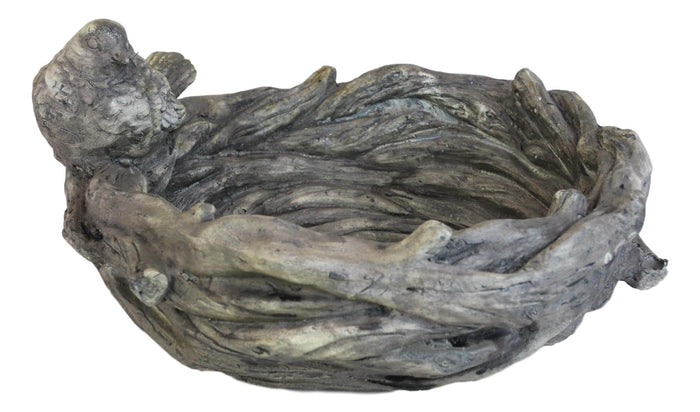 Whimsical Fairy Garden Lovebird Bird By Twigs And Branches Nest Planter Bowl