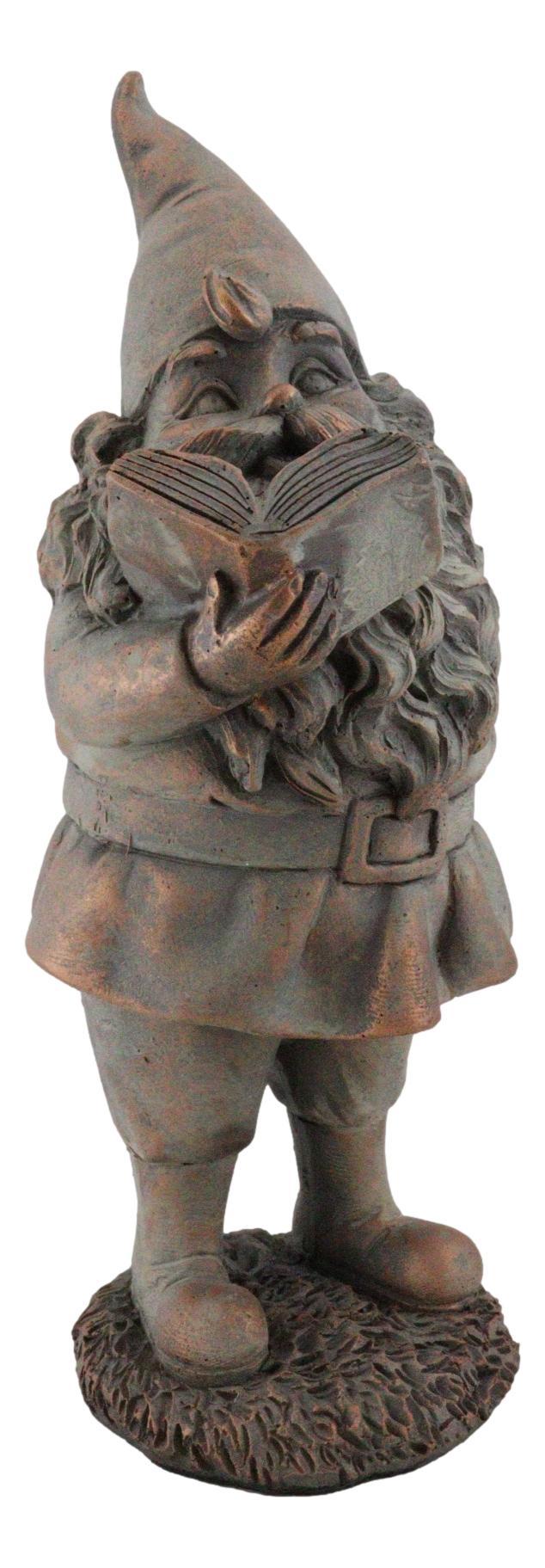 Whimsical Festive Holiday Novelty Old Mr Gnome Dwarf Reading Story Book Figurine