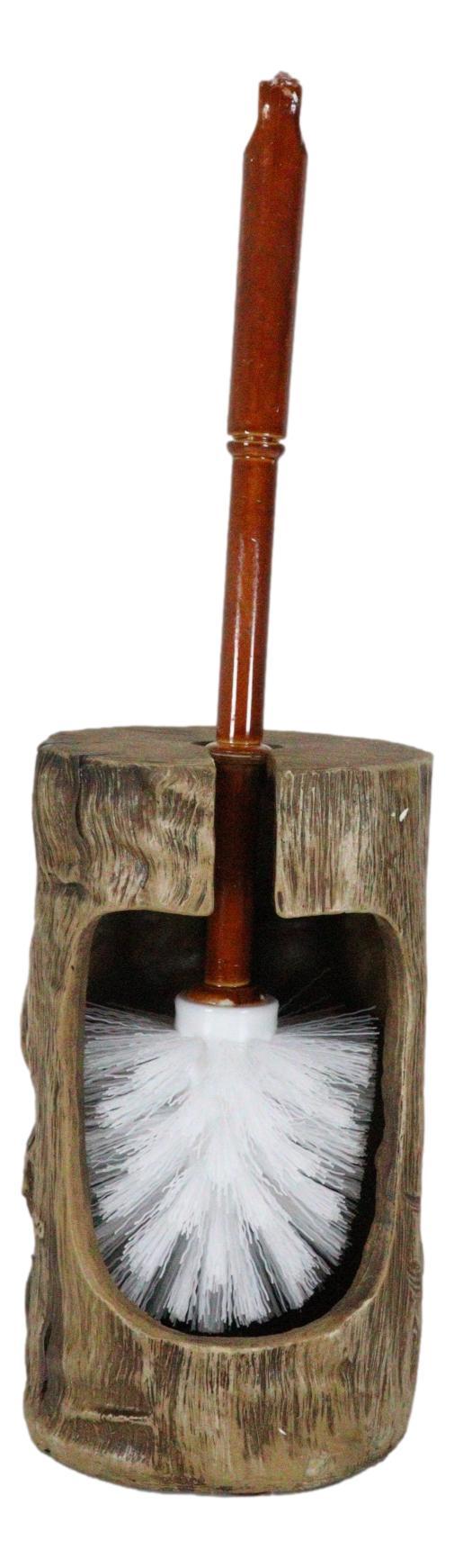 Whimsical Forest Climbing Black Bears Toilet Brush Scrub And Base Holder Set