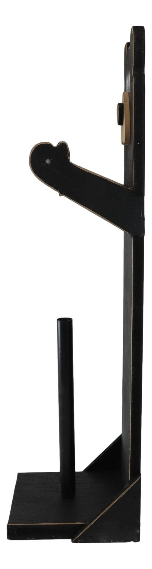 Whimsical Kids Rustic Black Bear Cub Toilet Paper Holder Floor Stand W/ Storage