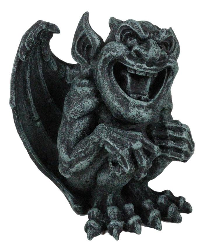 Whimsical Stoic Big Mouth Guardian Gargoyle Druid Laughing With Scorn Figurine