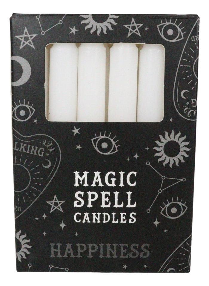 White Happiness Purity Pack Of 12 Wicca Occult Witch Ritual Spell Chime Candles