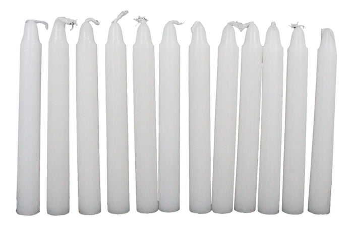 White Happiness Purity Pack Of 12 Wicca Occult Witch Ritual Spell Chime Candles