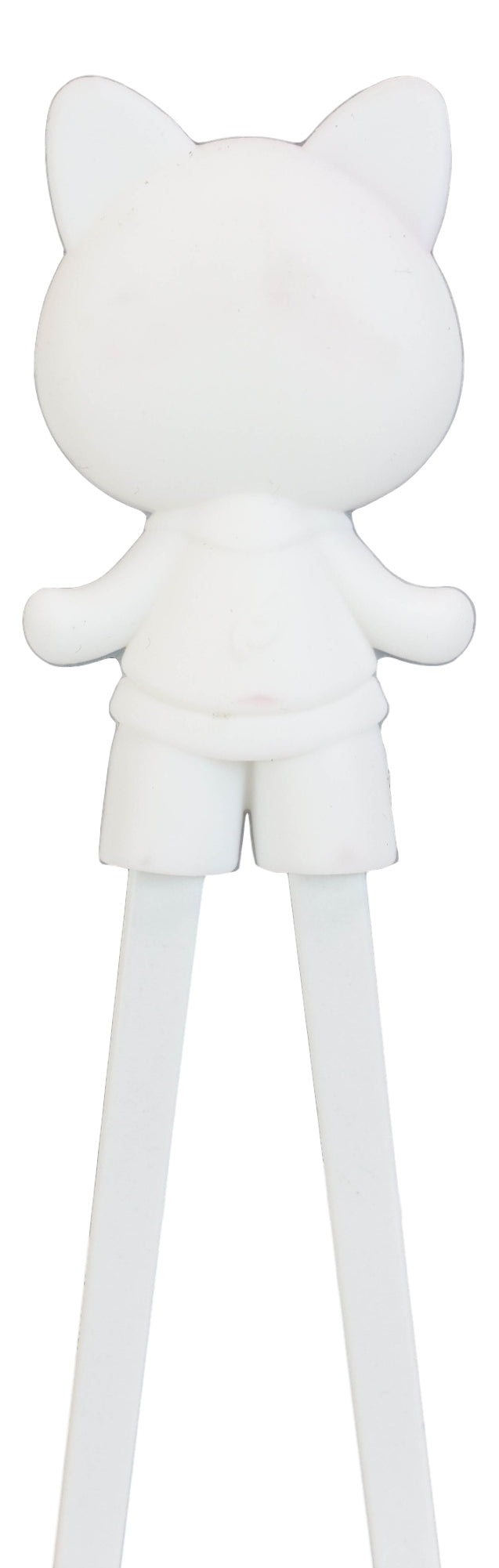White Miss Piggy Pig Reusable Training Chopsticks Set With Silicone Helper