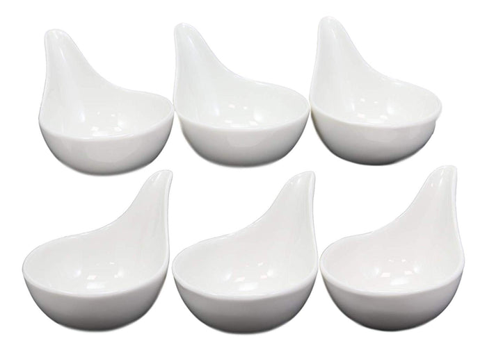 White Porcelain Condiments Ketchup Ranch Sauce Dipping Bowl Dish Ramekins Set 6