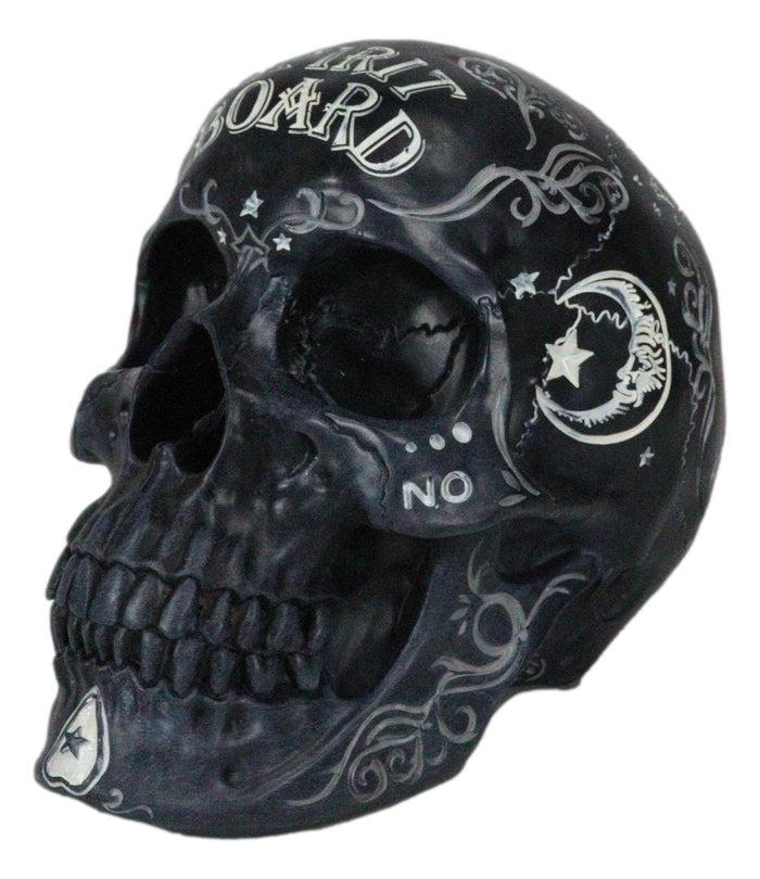 Wicca Black Paranormal Ouija Spirit Board Planchette Painted Skull Figurine