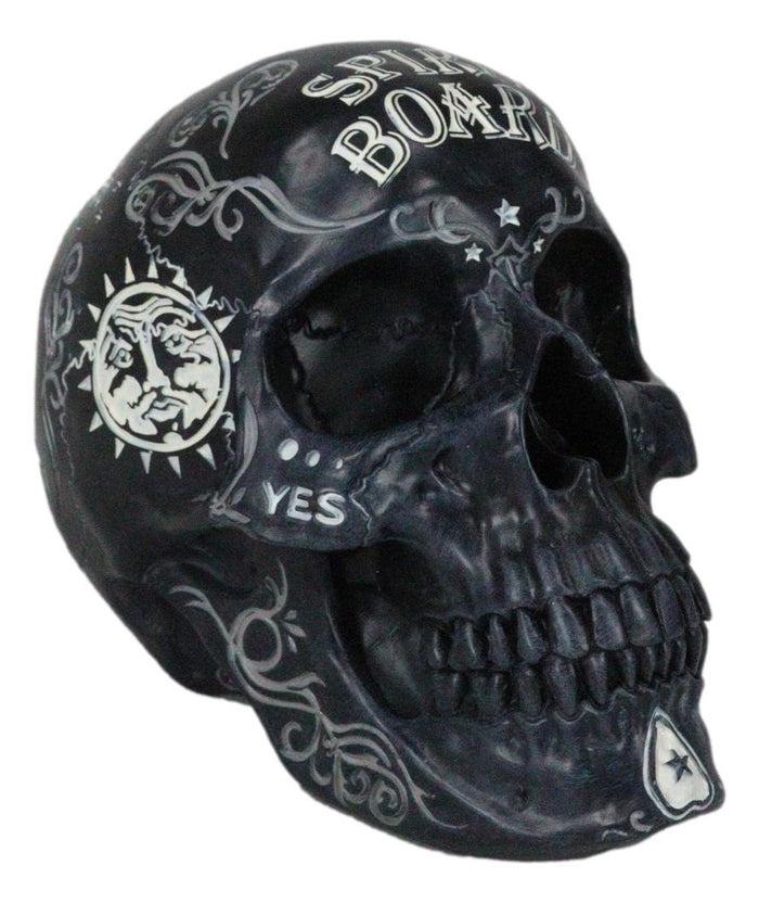 Wicca Black Paranormal Ouija Spirit Board Planchette Painted Skull Figurine