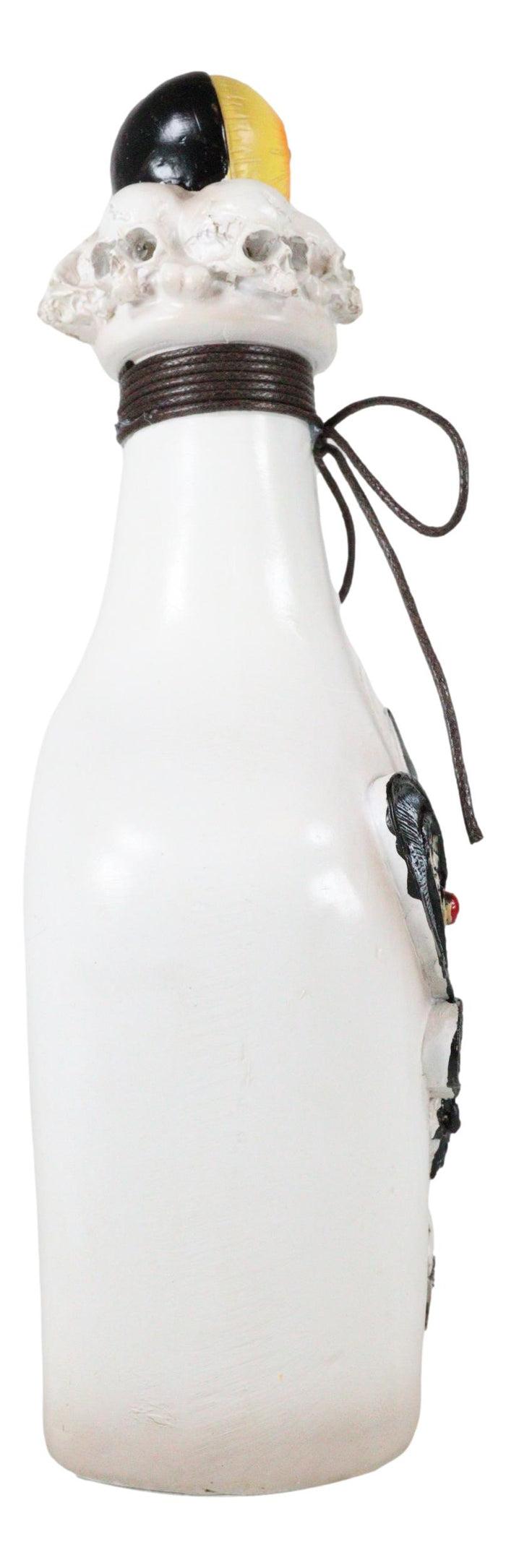 Wicca Black Skull Moth Crescent Moon And LED Witch Eyeball Faux Potion Bottle