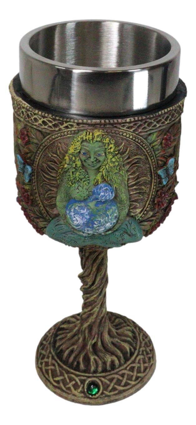 Wicca Celtic Knotwork Earth Mother Goddess Millenial Gaia Wine Goblet Chalice