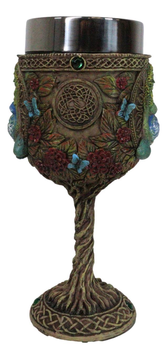 Wicca Celtic Knotwork Earth Mother Goddess Millenial Gaia Wine Goblet Chalice