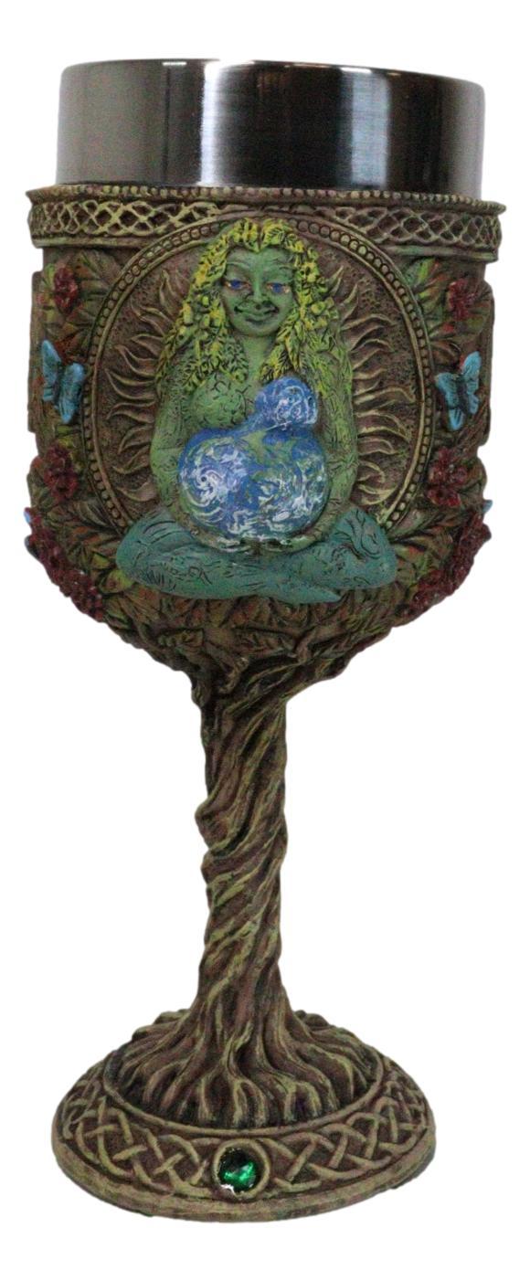 Wicca Celtic Knotwork Earth Mother Goddess Millenial Gaia Wine Goblet Chalice