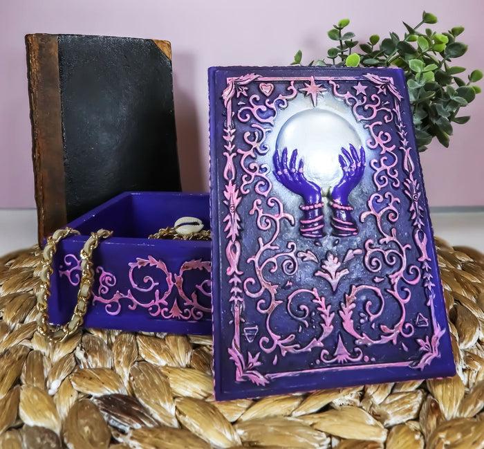 Wicca Fortune Telling Scrying Crystal Ball With Palms Tarot Cards Decorative Box