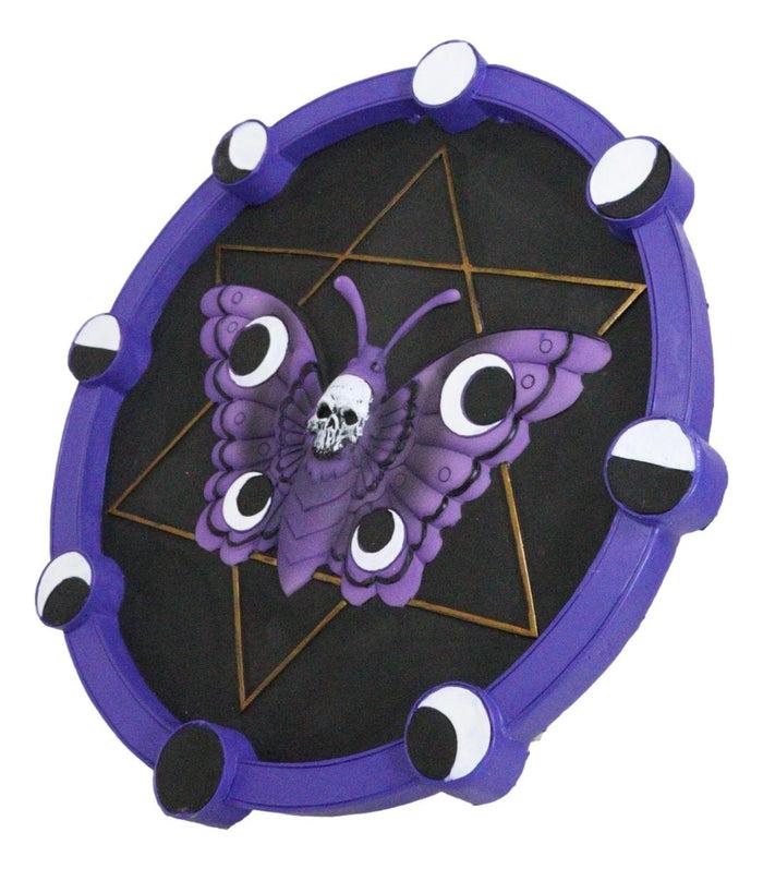 Wicca Gothic Morphing Skull Moth Pentagram Star Phases Of The Moon Wall Decor