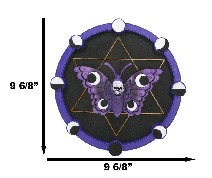 Wicca Gothic Morphing Skull Moth Pentagram Star Phases Of The Moon Wall Decor