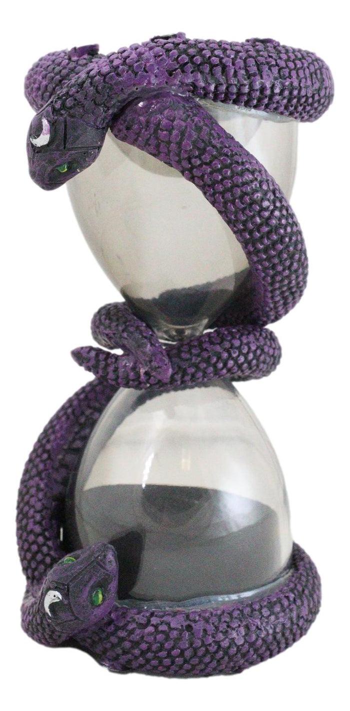 Wicca Moon Phase Pentagram Circle Slithering Mystic Snake Sand Timer Figurine