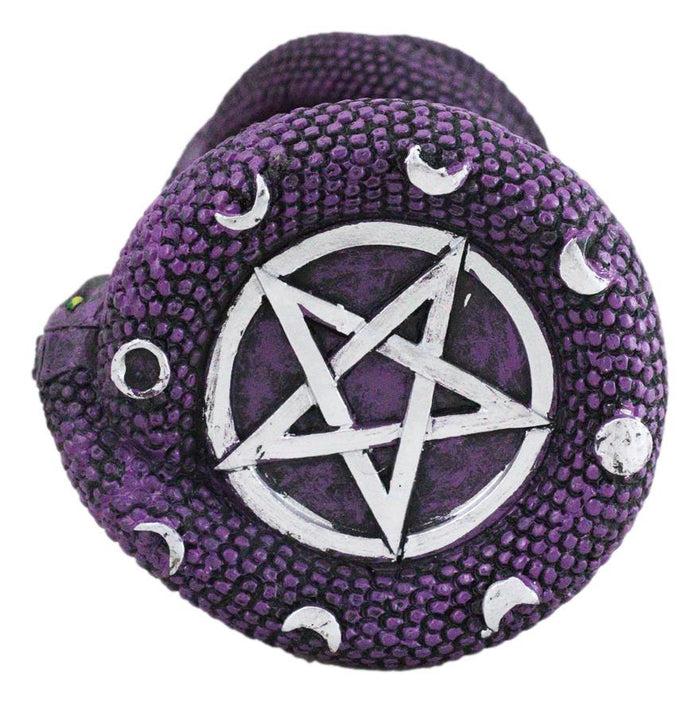 Wicca Moon Phase Pentagram Circle Slithering Mystic Snake Sand Timer Figurine