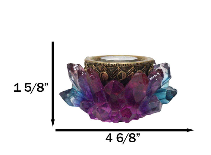 Wicca Mystic Crystals Phases Of The Moon Lotus Flower Dish Votive Candleholder