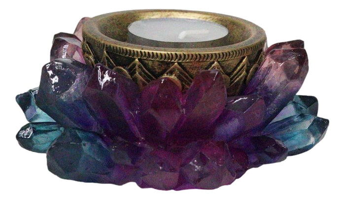Wicca Mystic Crystals Phases Of The Moon Lotus Flower Dish Votive Candleholder