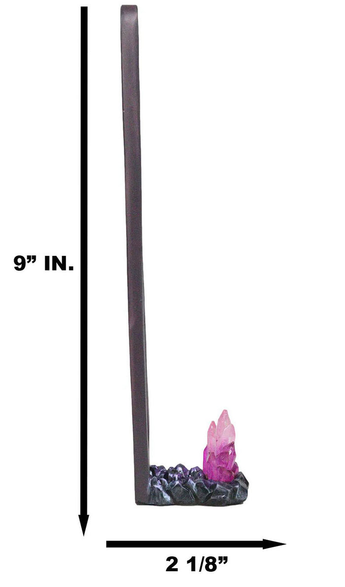 Wicca Mystic Moon Phase With Purple Crystal Incense Holder Tower Figurine
