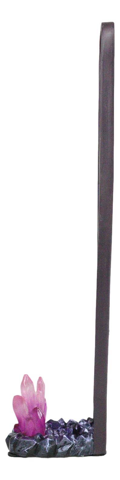 Wicca Mystic Moon Phase With Purple Crystal Incense Holder Tower Figurine