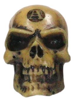 Wicca New Age Alchemy Emblem Lapillus Worry Token Skull Gothic Mini Figurine