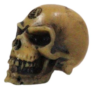 Wicca New Age Alchemy Emblem Lapillus Worry Token Skull Gothic Mini Figurine