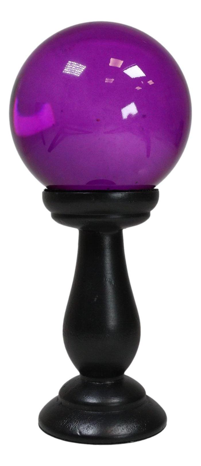 Wicca Occult Witchcraft Witch Black Crystal Glass Gazing Ball On Stand Decor