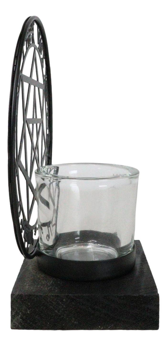 Wicca Occultic Angels And Demons Sacred Mystic Sigils Metal Votive Candle Holder