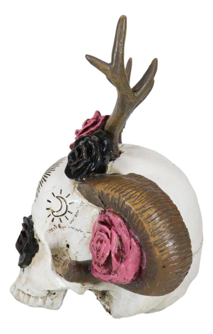 Wicca Pagan Horned God Ram Moon Goddess Antler All Seeing Eye Skull Figurine