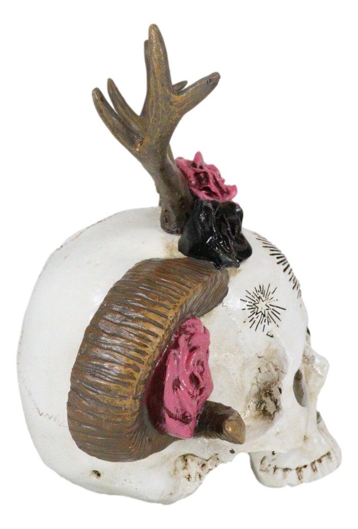 Wicca Pagan Horned God Ram Moon Goddess Antler All Seeing Eye Skull Figurine