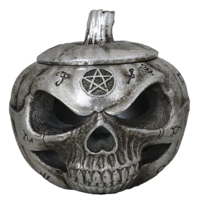 Wicca Pentagram Alchemical Symbols Pumpkin Skull Cauldron Pot Decorative Box