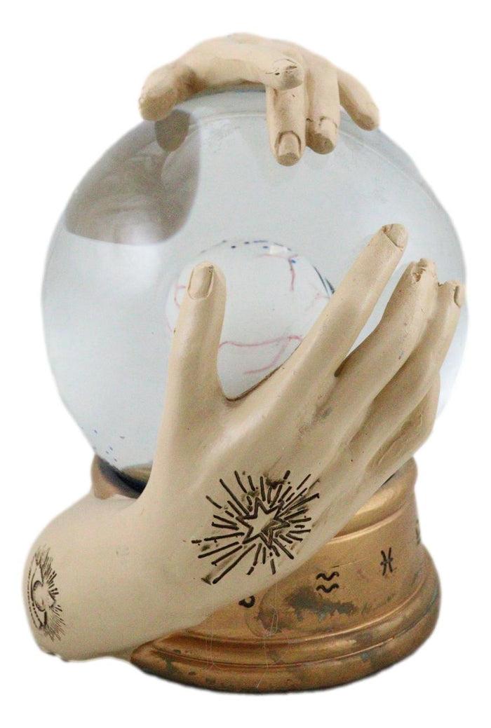 Wicca Psychic All Seeing Eye Of Providence With Chirology Hand Palms Water Globe