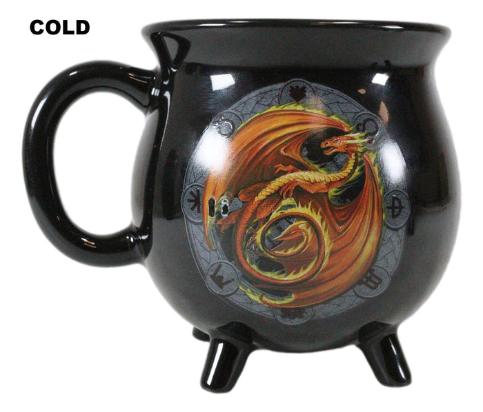 Wicca Sabbats Wheel Of The Year Beltane Dragon Heat Color Changing Cauldron Mug