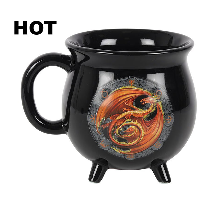 Wicca Sabbats Wheel Of The Year Beltane Dragon Heat Color Changing Cauldron Mug