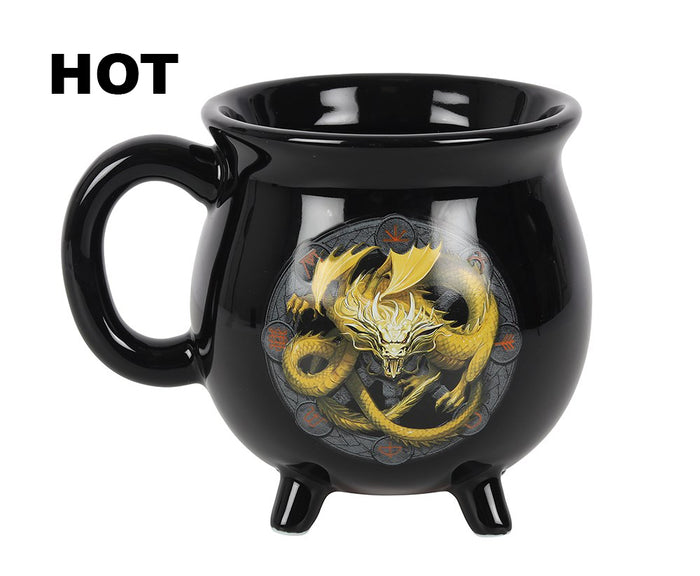Wicca Sabbats Wheel Of The Year Imbolc Dragon Heat Color Changing Cauldron Mug