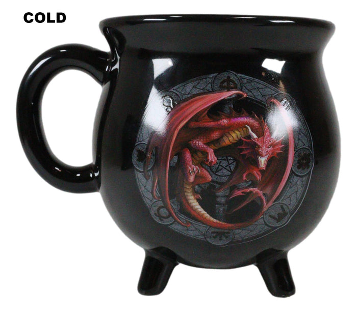 Wicca Sabbats Wheel Of The Year Lammas Dragon Heat Color Changing Cauldron Mug