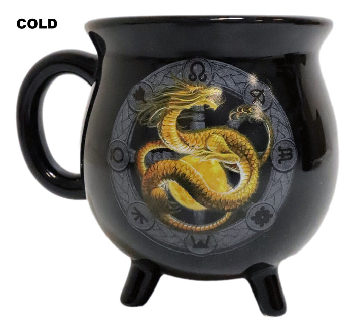 Wicca Sabbats Wheel Of The Year Litha Dragon Heat Color Changing Cauldron Mug