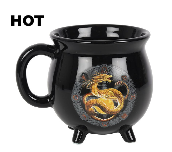 Wicca Sabbats Wheel Of The Year Litha Dragon Heat Color Changing Cauldron Mug