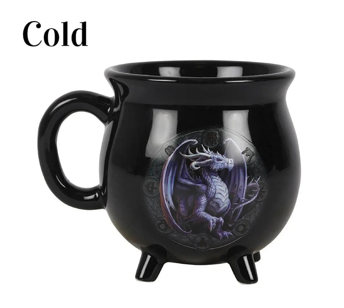 Wicca Sabbats Wheel Of The Year Samhain Dragon Heat Color Changing Cauldron Mug