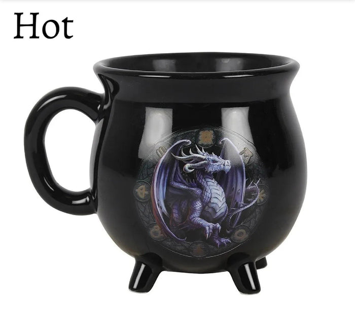 Wicca Sabbats Wheel Of The Year Samhain Dragon Heat Color Changing Cauldron Mug