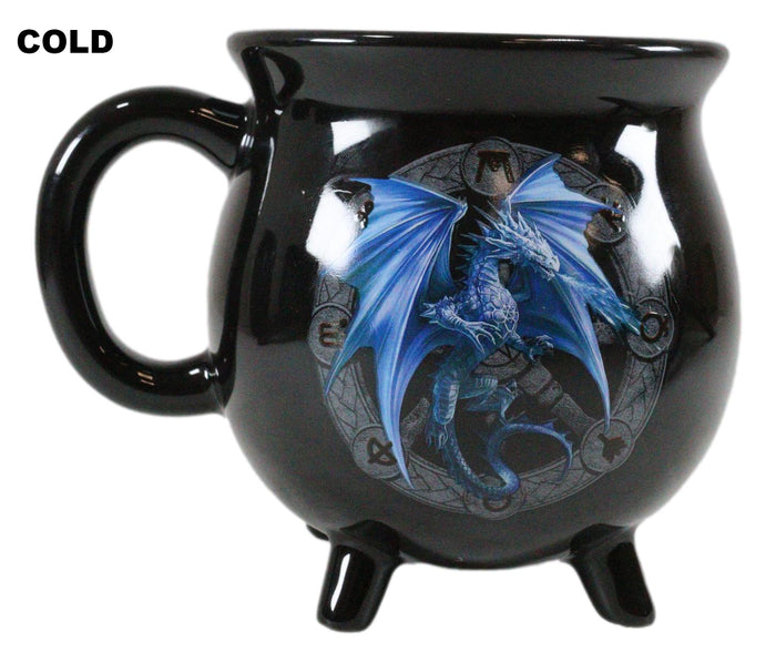 Wicca Sabbats Wheel Of The Year Yule Dragon Heat Color Changing Cauldron Mug
