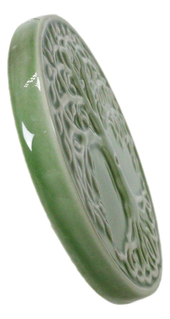 Wicca Sacred Symbols Celtic Tree Of Life Yggdrasil Ceramic Round Disc Burner