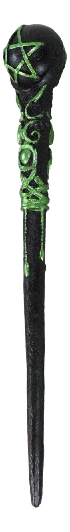 Wicca Shadowsong Pentagram Green Shaman Cosplay Magic Wand 9.5" Accessory Prop