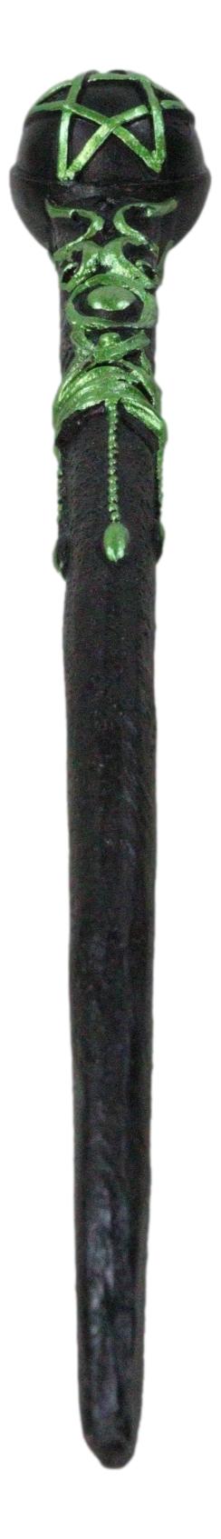 Wicca Shadowsong Pentagram Green Shaman Cosplay Magic Wand 9.5" Accessory Prop