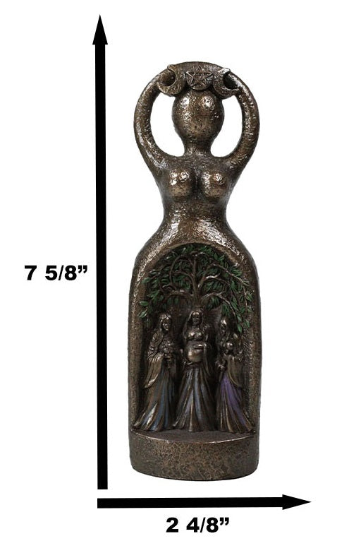 Wicca Spiral Triple Moon Goddess Mother Maiden Crone Tree Of Life Figurine