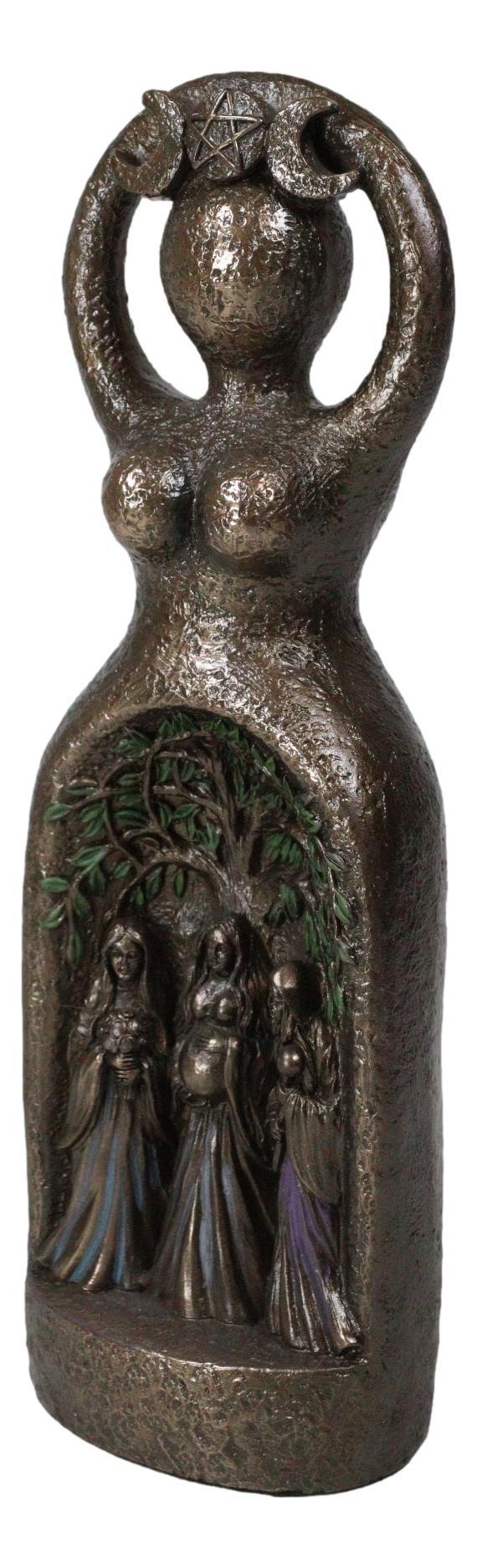 Wicca Spiral Triple Moon Goddess Mother Maiden Crone Tree Of Life Figurine